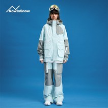 화이트 작업복 여성 남자 남녀공용 스키복 스노우보드복 버튼 발열 이월상품 기획전 스키장비 남성 오리털패딩 27