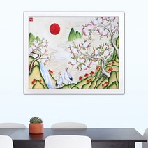 나봄갤러리 해학반도도 복숭아그림 액자, 2.심플 화이트 액자