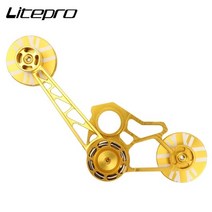 Litepro-2-3-6 단 브롬톤 체인 텐셔너용 CNC 알루미늄 합금 후방 변속기 어댑터 휠, 01 Gold