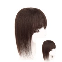라이프랩 여성 앞머리 부분 가발 정수리 가발 인모 가발 예쁜 앞머리 가발 똑딱이핀 초코브라운40CM