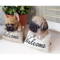 강아지미니어쳐 마블인형 콘솔장식 홈데코 디자인소품, 퍼그