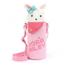 제이비월드 (MA1055) 로라앨리 물병크로스 여아물병크로스 초등학생물병주머니 토끼물병주머니 야외활동 소풍 갈때 꼭 필수품, 핑크