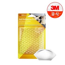 3M 범폰 SJ6553 투명 육각형 블리스터팩 132개입 고무발 미끄럼 방지 패드