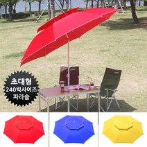 240사이즈 특대형 팔각파라솔고정식꺾임식, (일반형)몬스터빅파라솔 레드