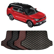 쌍용 티볼리에어 (16~20.09) 맞춤 가죽 에디션 트렁크매트+뒷열 등받이커버 풀세트 차박 캠핑, 레드