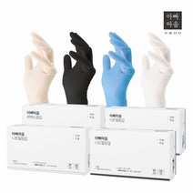 아빠마음 라텍스니트릴장갑 100매 식품인증 캠핑 요리, 색상:니트릴 블루 중형, 단품