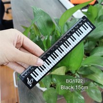 음악 눈금자 1 개 초등학교 학생 어린이 그림 측정 규모 창조적 도매 사무 용품, [01] Black 15cm