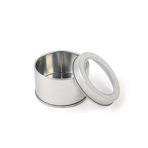 철재 원형 틴케이스 소품 보관 상자 다용도 케이스, 65x40mm 투명창