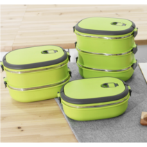 직장인 2단 피크닉 점심 스텐 사각 이쁜 런치 박스 도시락통 어린이 소풍 초등학생, 단일색 2단