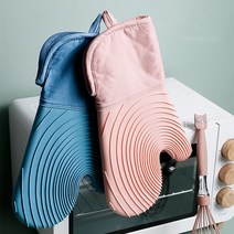 베이킹 장갑 실리콘 오븐 냄비 주방장갑 안전요리, 다크오렌지