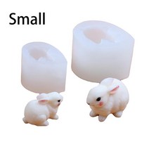 DIY 양초 금형 귀여운 3D 부활절 토끼 수지 실리콘 무스 케이크 초콜릿 디저트 만들기 용품, [06] E