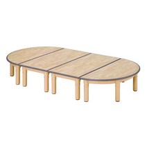 [동화오피스] 삼성교구 고무무늬 안전책상1조 영아A (높이290mm) - 원목무늬교구 유치원책상