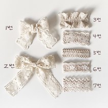 [한여름] 아이보리 리본 헤어핀 감성 헤어핀 소녀 헤어핀 똑딱핀
