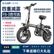 독일 ZSUN 접이식 전기자전거 대용량 배달용 장거리용 출퇴근용 전동자전거, 48V, F8 배터리 8AH 주행32km