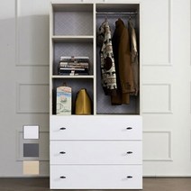 키큰장 안방옷장 GD12 오픈형 3단 서랍 800 장 코너옷장 자취방, 화이트