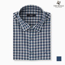 인디안 TREMOLO 남성 체크패턴 반소매 남방_TRHNSWY3116