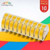 10PK Dymo 3D 엠보싱 테이프 Dymo 9mm 라벨 테이프 Motex 프린터와 호환 가능 Dymo 12965 E101 1540 1610 1, 21 10PK Yellow
