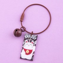 만화 행운의 고양이 와이어 링 키 체인 부 장신구 자동차 가방 매는 밧줄 매력 아크릴 펜던트 열쇠 고리 액세서리 커플 선물