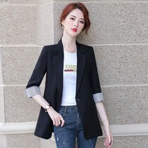여성자켓 여름 7부소매 정장칼라 캐주얼 자켓