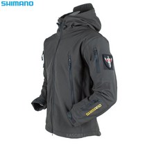 SHIMANO 낚시 자켓 따뜻한 두꺼운 양털 의류 지퍼 셔츠 겉옷 남자 겨울 낚시를 위한, L, 회색