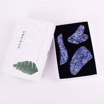 괄사 괄사마사지기 Y존괄사로즈 골드 소달 라이트 페이셜 롤러 구아샤 세트 천연석 마사지 페이스 케어 도, 11 3 pcs set