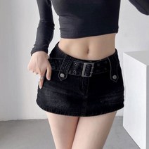 스커트 하이웨이스트 스커트 힙스커트 데님 스커트 A자 빈티지 힙스커트