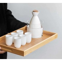 도쿠리 워머 도꾸리 청주잔 정종 아츠캉 사케 중탕기, 백자 4컵 세트+작은 대나무 난로
