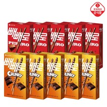 롯데제과 크런키빼빼로39g+초코 빼빼로 54g, 10개