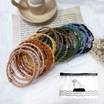 미다미 [32P파우치세트] 올록볼록 컬러풀 대용량 기본 머리끈세트