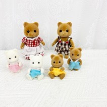 음식모형제작 미니어처 DIY 1/12 숲 동물 가족 병원 세트 바베큐 피크닉 Icecreamshop 버거 장난감 역할 놀이 아이들을위한 생일 선물, 08 Brown Bear 6pc