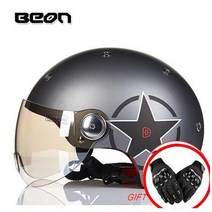 할리데이비슨헬멧 BEON Moto rcycle 레트로 스쿠터 헬멧 B103 모토 s 빈티지 제트 레이싱 Capacete queiro 오픈 페이스, [01] M, [09] 9