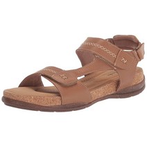 Clarks 여성용 Desirae 팜 힐 샌들 라이트 탠 가죽