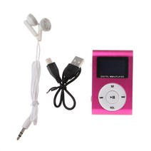 MX-801 미니 USB 금속 클립 마이크로 SD TF 카드 슬롯 LCD 스크린 음악 MP3 플레이어, 분홍색