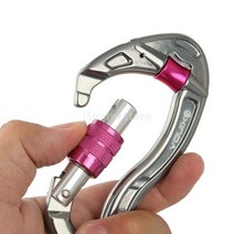 나사 잠금 카라비너 캠핑 등반 고리 공중 작업 25kn, 블루