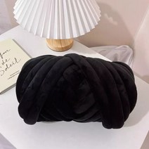 벨벳 자이언트얀 1kg 빅얀 패브릭얀 점보얀 핑거니팅 핸드 손뜨개 가방 방석 뜨개실 아이친구, 블랙
