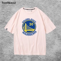 트레이닝반팔티티셔츠 골든스테이트 워리어스 스티븐 쿠 내 농구공 운동 와이드 루즈핏 배기 순 면반팔티셔츠 310164026