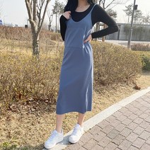 VANANA2 여성 뷔스티에 포캣 끈 소라 롱 원피스