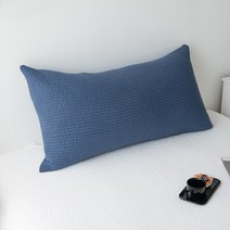 더플럼 피그먼트워싱 100% 순면 60수 직등쿠션 범퍼쿠션, 네이비(커버)