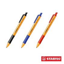 스타빌로 포인트볼 친환경볼펜 미끄럼방지그립 3가지색상 M0.5mm, 40/레드M(레드잉크)
