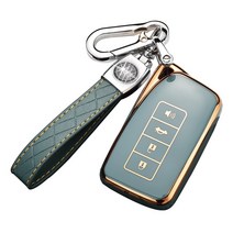 baina전용 렉서스 키 케이스es300h nx300h LS500H UX260 ES200스마트 키 케이스 키 체인, B유형4버튼, 회색 파랑