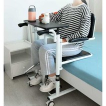 일어나지 못하는 환자용 휠체어 요양병원 배변 보조, 유압리프트 + 식탁 + 안전벨트
