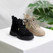 [ 어바웃슈 ] 소가죽 스웨이드 레이스업 키높이 앵클부츠