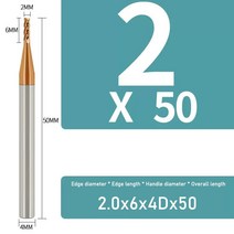 YIFINO 밀링 커터 합금 코팅 텅스텐 스틸 도구 Cnc 기계 HRC55 엔드밀 탑 키트 공작, 03 2.0x6x4Dx50_01 1CPS