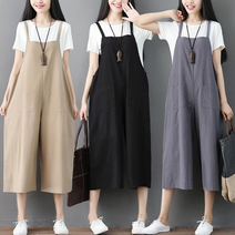 (여성 린넨 9부 점프 수트) 여성복 여성 의류 빅사이즈