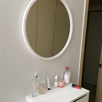 국산 화이트 원형 무광 샤워실거울 화장대거울, 무광 화이트 원형거울