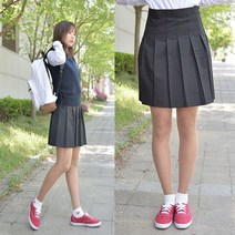 교복몰 백합주름치마 차콜 전체 주름 교복치마 교복 스커트