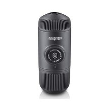 와카코 Nanopresso 휴대용 에스프레소 메이커 미니프레소의 업그레이드 버전 18바 압력 초소형 여행용 커피 메이커 수동 작동. 주방과 사무실에 딱 (블랙), Black