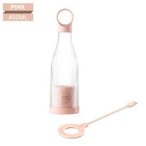 스파반죽기 블랜더 휴대용 미니 전기 과일 믹서 다기능 추출기 스무디 블렌더 무선 충전, [04] 450ml Pink