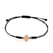 [비앤비골드]14K18K 하트 플라워 실크끈 블랙 실팔찌 PNB35769