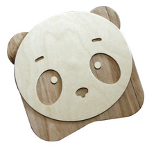 포코 자작나무 동물모양 냄비받침, 팬더, 3개